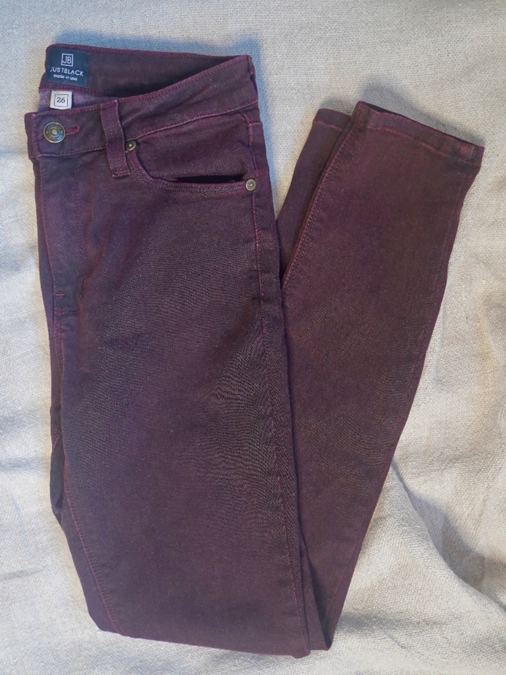 Just Black Burgundy Jeans - Size 26